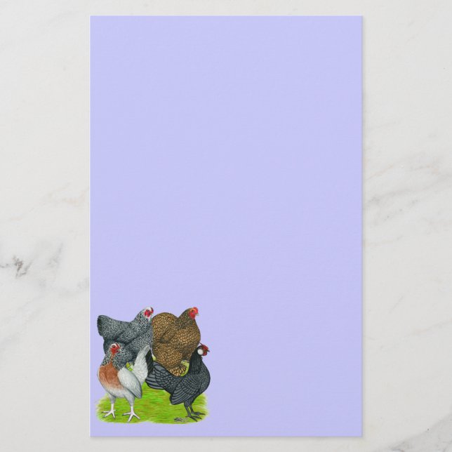 Bantam Hen Quartet Stationery (Front)