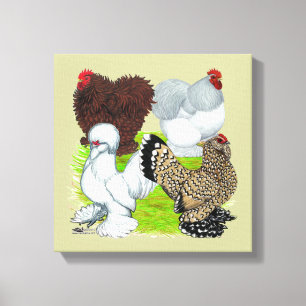 Bantams Feather Legged Canvas Print