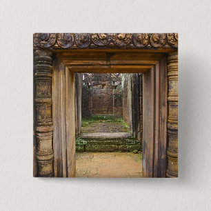 Banteay Srei Temple, Angkor, Siem Reap Province, 15 Cm Square Badge