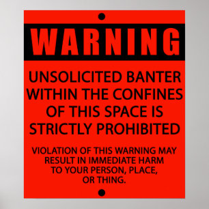 BANTER WARNING_RED POSTER