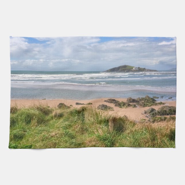 Bantham and Burgh Island View Tea Towel (Horizontal)