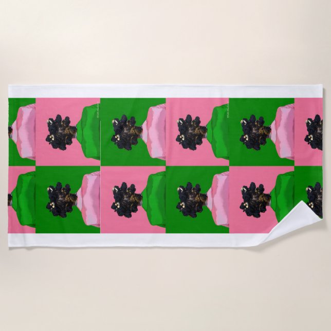 Bantu Knots beach towel (Front)