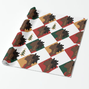 Bantu Red Christmas Wrapping Paper 