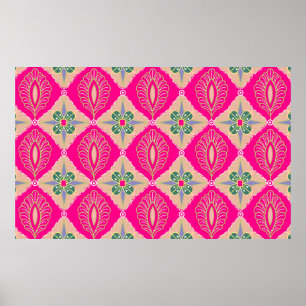 bantul batik in various colours, Batik is a techni Poster