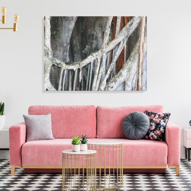 Banyan Tree Closeup Photo Canvas Print (Insitu(LivingRoom))