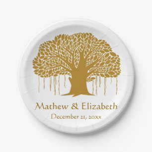 Banyan Tree Rustic Outdoor Wedding Paper Plate
