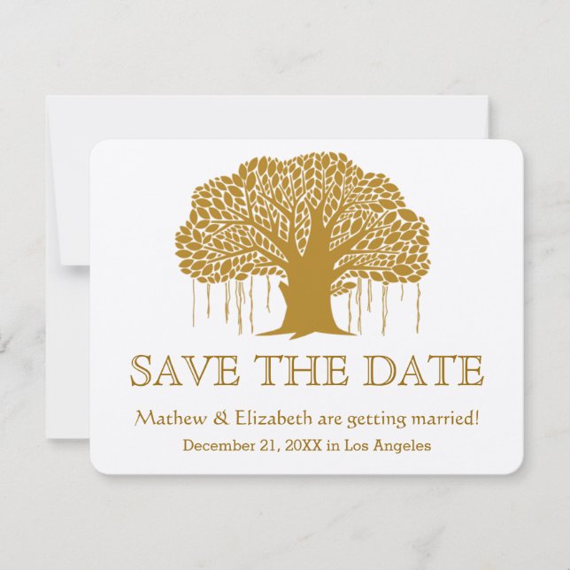 Banyan Tree Rustic Outdoor Wedding Save The Date Invitation (Front)