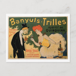 Banyuls Trilles Vintage Wine Drink Ad Art Postcard