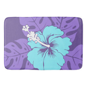 Banzai Beach Hawaiian Hibiscus Floral Bath Mat