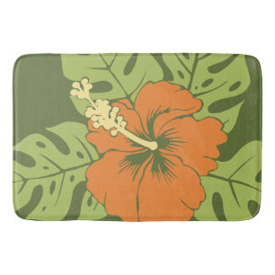 Banzai Beach Hawaiian Hibiscus Floral Bath Mat