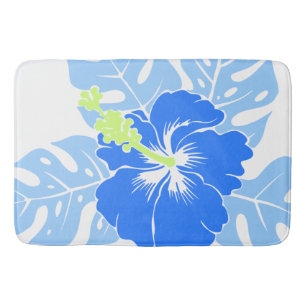 Banzai Beach Hawaiian Hibiscus Floral Bath Mat