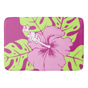 Banzai Beach Hawaiian Hibiscus Floral Bath Mat