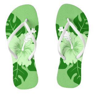 Banzai Beach Hawaiian Hibiscus Floral Flip Flops