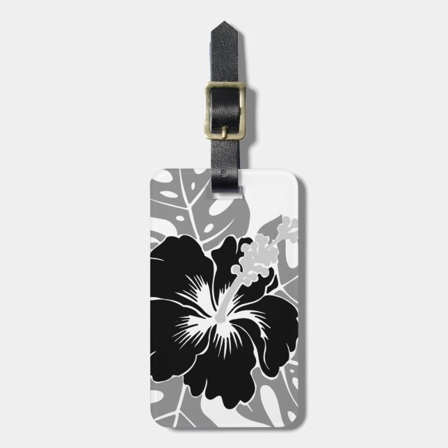Banzai Beach Hawaiian Hibiscus Floral Luggage Tag (Front Vertical)