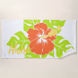 Banzai Beach Hawaiian Hibiscus Floral - Papaya Beach Towel