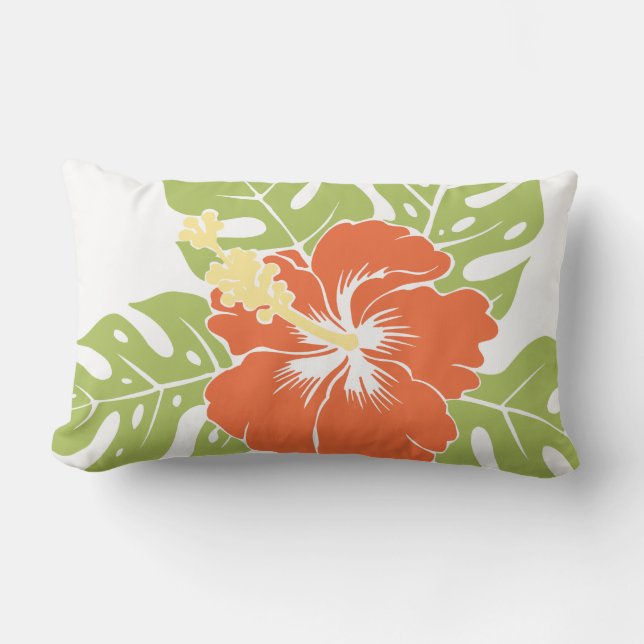 Banzai Beach Hawaiian Hibiscus Lumbar Pillows (Front)
