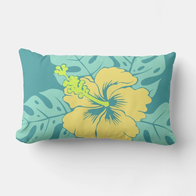 Banzai Beach Hawaiian Hibiscus Lumbar Pillows (Front)
