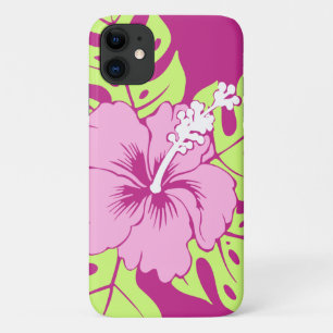 Banzai Beach Hawaiian Hibiscus Pink iPhone 11 Case