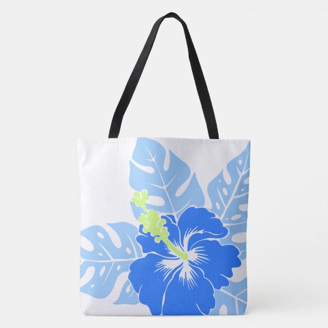 Banzai Beach Hawaiian Hibiscus Reversible BeachBag Tote Bag (Front)