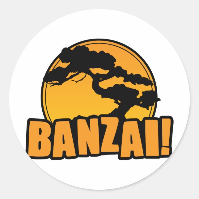 Banzai Classic Round Sticker (Front)
