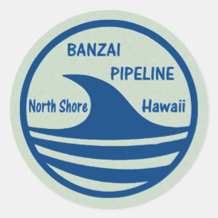 Banzai Pipeline Classic Round Sticker