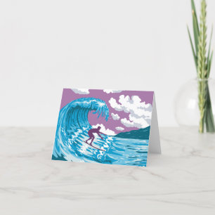 Banzai Pipeline Off Ehukai Beach Park Hawaii WPA Thank You Card