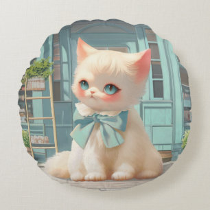 Bao Bao: The Vintage Pastry & Sweet Shop Art Round Cushion