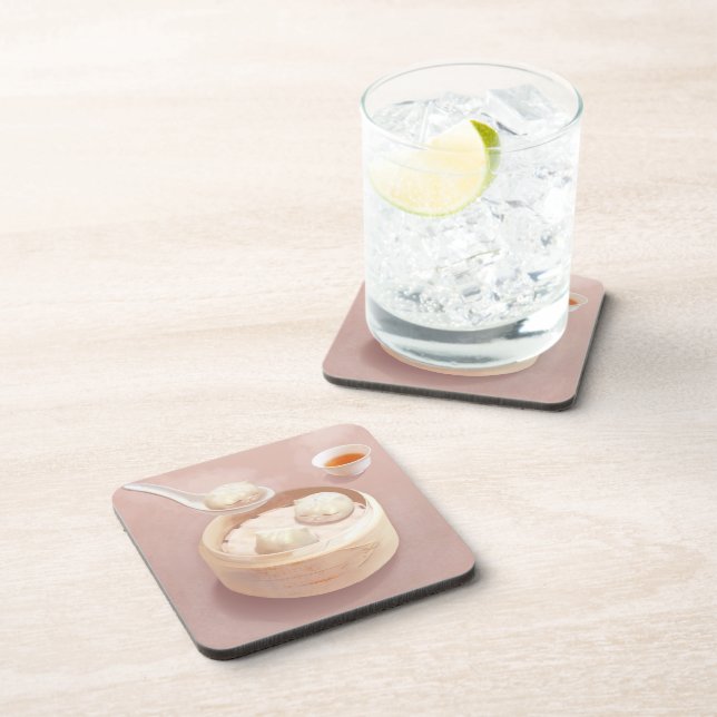 Bao Buddies: Cute Cat Dumplings in Steamer Coaster (Right Side)