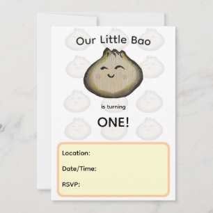 Bao Dumpling Birthday Party Invitation