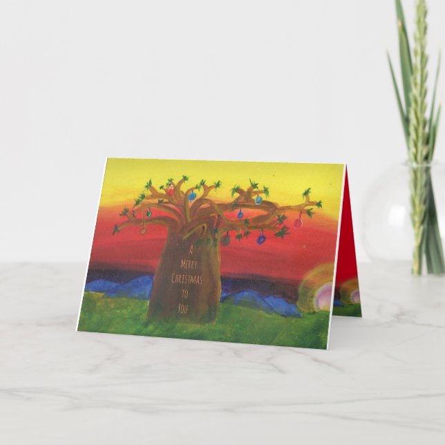 Baobab Christmas Tree Holiday Card (Front)
