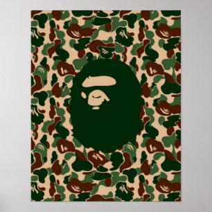bape Camo monkey hypebeast Poster