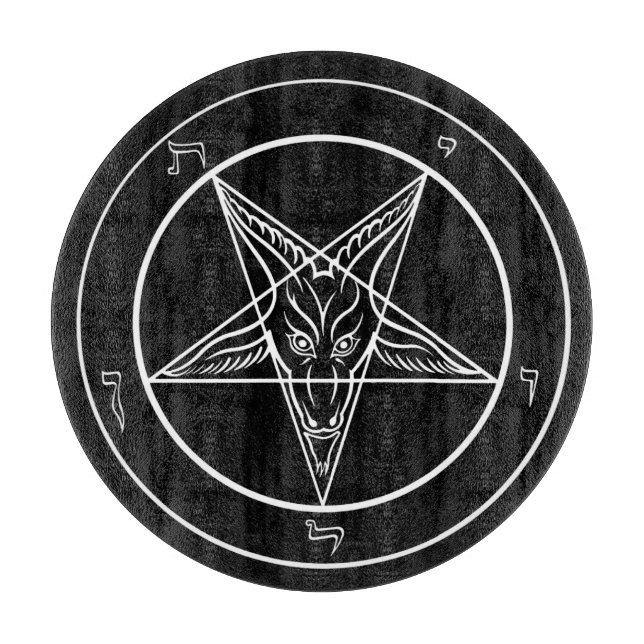 Baphomet 12" Glass Cutting Board (Front)