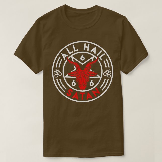 Baphomet All Hail Satan Devil Goat Bafomet  T-Shirt (Design Front)