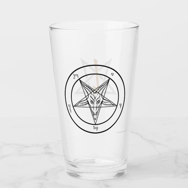 Baphomet and Anton LaVey Sigil Glass (Front)