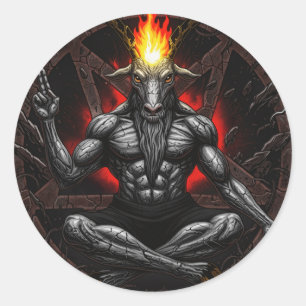 Baphomet Ascendant: Dark Wisdom Classic Round Sticker