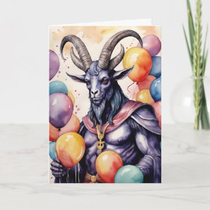 Baphomet Birthday Balloons & Gifts Gothic Card
