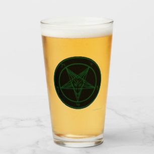 Baphomet Black and Green Glass