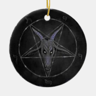 Baphomet Black And Grey  Round Ornament