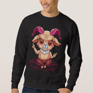 Baphomet Gothic Goat Satanist Pentagram Goth Black Sweatshirt