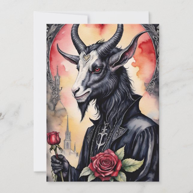 Baphomet Gothic Valentine's Day Love Holiday Card (Front)