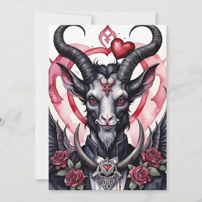 Baphomet Gothic Valentine's Day Love Holiday Card (Front)