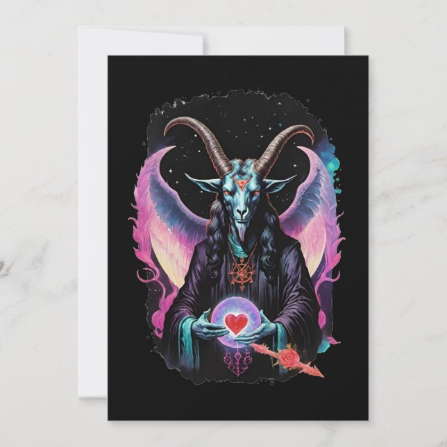Baphomet Gothic Valentine's Day Love Holiday Card (Front)