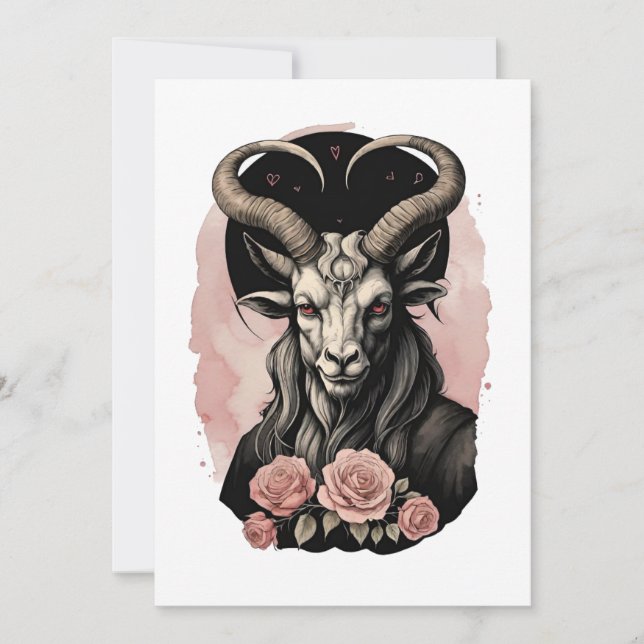 Baphomet Gothic Valentine's Day Love Holiday Card (Front)