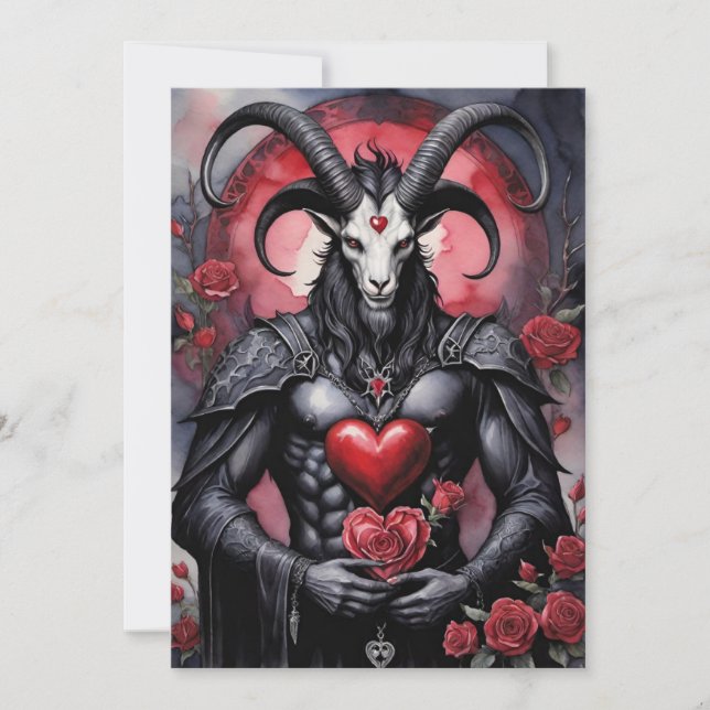 Baphomet Gothic Valentine's Day Love Holiday Card (Front)