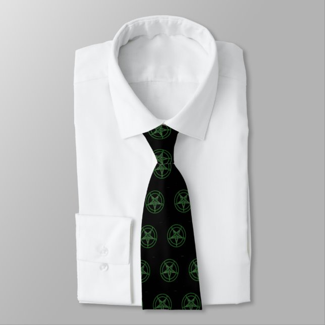 Baphomet Green Tie (Tied)