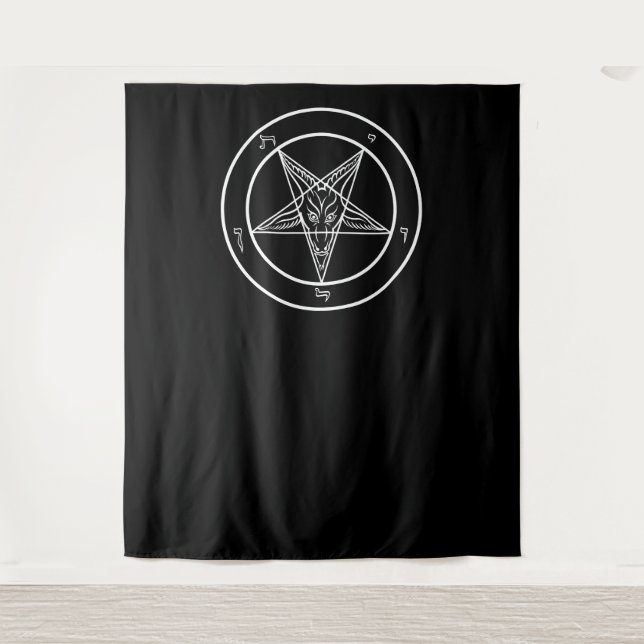 Baphomet HUGE Ritual Chamber Tapestry 88"x104" (Front)