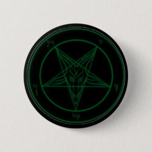 Baphomet In Green 6 Cm Round Badge