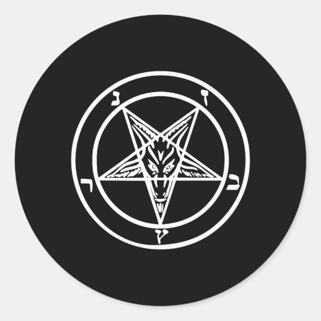 Baphomet Inverted Pentagram Goat Satanic Logo Classic Round Sticker (Front)