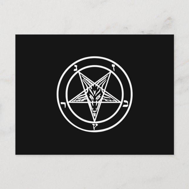 Baphomet Inverted Pentagram Goat Satanic Logo Invitation Postcard (Front)