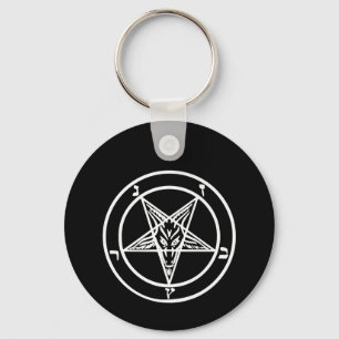 Baphomet Inverted Pentagram Goat Satanic Logo Key Ring